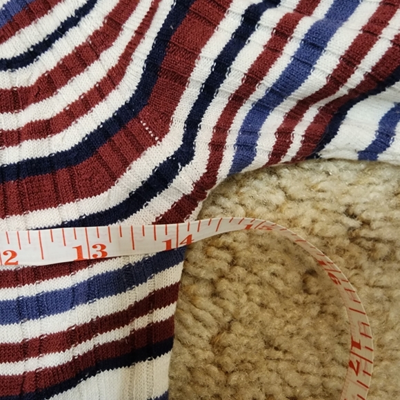 H&M Divided Retro style Striped top with short sleeves, blue, red, white - Picture 6 of 6